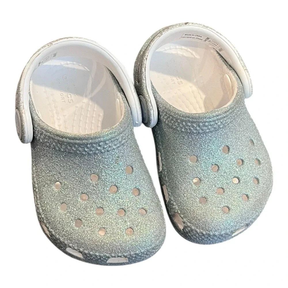 Infant Crocs Classic Frosted Glitter Clog Size 4‎